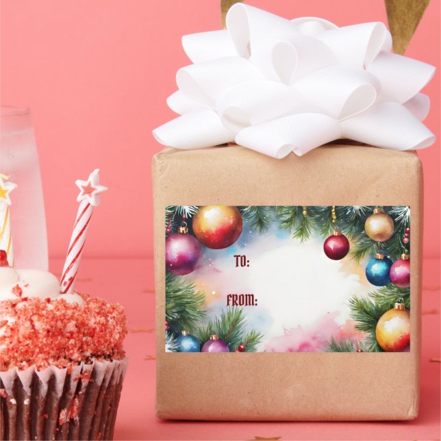 AUF/VON STICKER, WEIHNACHTUNGEN, RECHTECKIGER AUFKLEBER (Party)