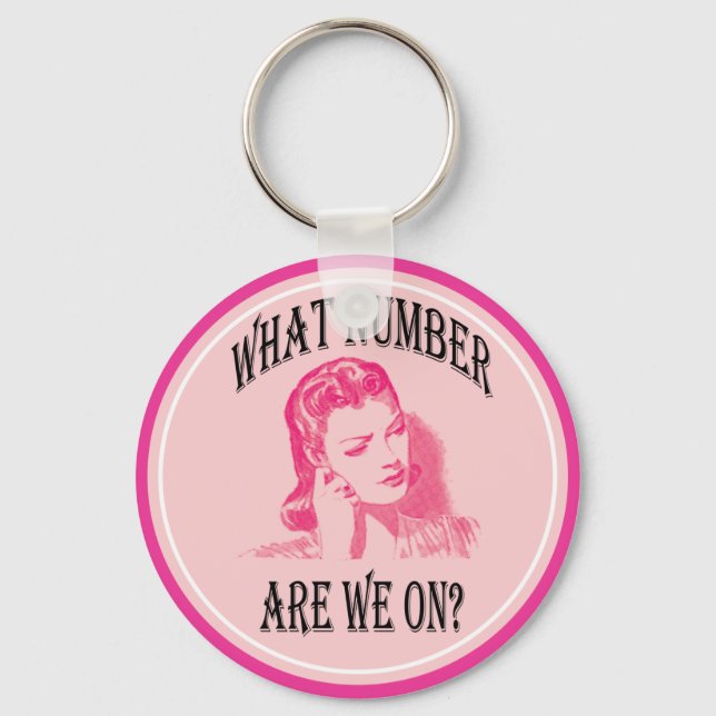 Auf welcher Nummer sind wir? Schlüsselanhänger (Vorderseite)