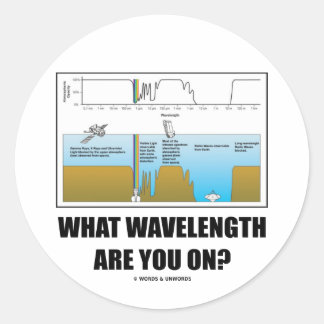 Auf welcher Wellenlänge bist du? (Elektromagnetism Runder Aufkleber
