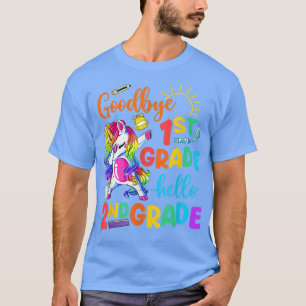 Auf Wiedersehen 1. Klasse Hallo 2. Klasse Einhorn T-Shirt