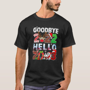 Auf Wiedersehen 2022 Hallo 2023 Niedlich Weihnacht T-Shirt