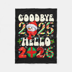 Auf Wiedersehen 2025 Hallo 2026 Frohe Weihnachten Fleecedecke