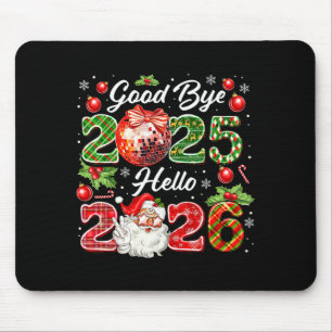 Auf Wiedersehen 2025 Hallo 2026 Frohe Weihnachten Mousepad