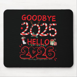 Auf Wiedersehen 2025 Hallo 2026 Frohe Weihnachten Mousepad