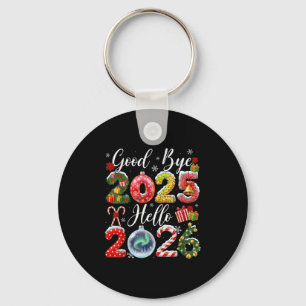 Auf Wiedersehen 2025 Hallo 2026 Frohe Weihnachten Schlüsselanhänger