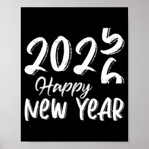 Auf Wiedersehen 2025 Hallo 2026 Frohes Neues Jahr  Poster