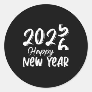 Auf Wiedersehen 2025 Hallo 2026 Frohes Neues Jahr Runder Aufkleber