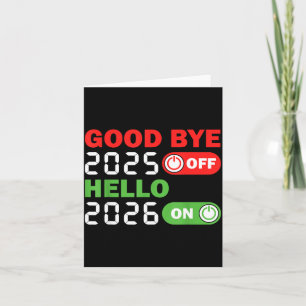 Auf Wiedersehen 2025 Hallo 2026 Frohes Neujahrsfes Karte