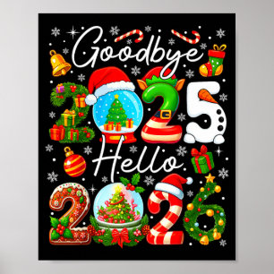Auf Wiedersehen 2025 Hallo 2026 Frohes Silvester C Poster