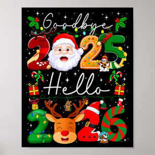 Auf Wiedersehen 2025 Hallo 2026 Frohes Silvester C Poster