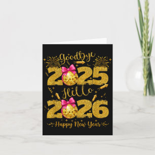 Auf Wiedersehen 2025 Hallo 2026 Frohes Silvester Karte