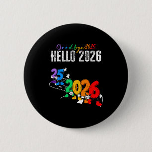 Auf Wiedersehen 2025 Hallo 2026 Lustige Cartoon Ne Button