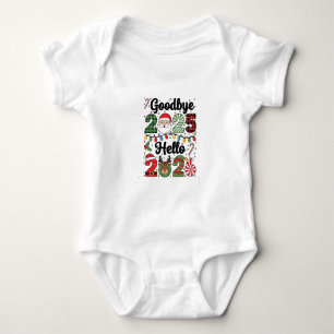 Auf Wiedersehen 2025 Hallo 2026 Neujahrsvorsatz   Baby Strampler