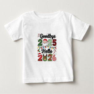 Auf Wiedersehen 2025 Hallo 2026 Neujahrsvorsatz Baby T-shirt