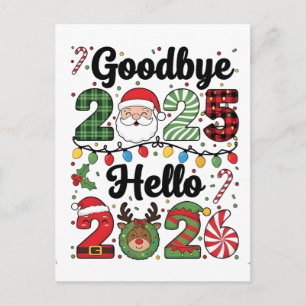Auf Wiedersehen 2025 Hallo 2026 Neujahrsvorsatz Postkarte