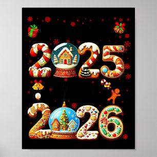 Auf Wiedersehen 2025 Hallo 2026 Weihnachten und ei Poster
