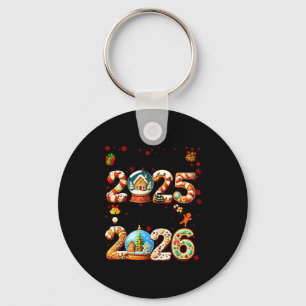 Auf Wiedersehen 2025 Hallo 2026 Weihnachten und ei Schlüsselanhänger