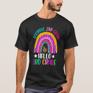 Auf Wiedersehen 2. Klasse Hallo 3. Klasse Regenbog T-Shirt