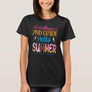 Auf Wiedersehen 2. Klasse Hallo Sommer Eis Schüler T-Shirt