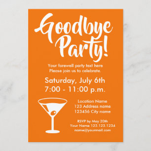 Auf Wiedersehen Abschied, der weg Party Einladung