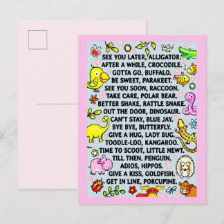 Auf Wiedersehen Alligator Spaß Tier Abschiedsgedic Postkarte
