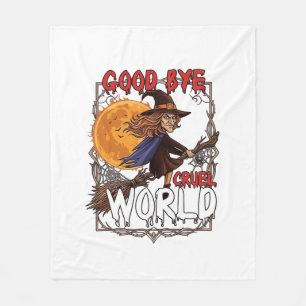 Auf Wiedersehen Grausame Welt Hexe Halloween Vollm Fleecedecke