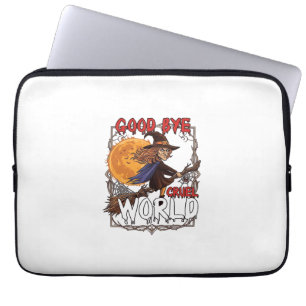 Auf Wiedersehen grausame Welt Hexe Halloween Vollm Laptopschutzhülle