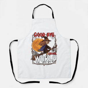 Auf Wiedersehen grausame Welt Hexe Halloween Vollm Schürze