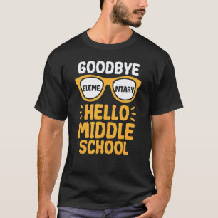 Auf Wiedersehen Grundschule Hallo Mittelstufe Lehr T-Shirt