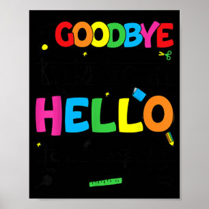 Auf Wiedersehen Kindergarten Hallo 1. Klasse Erste Poster