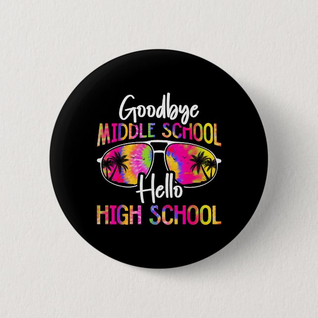 Auf Wiedersehen Mittelschule Hallo Oberstufe Somme Button (Vorderseite)