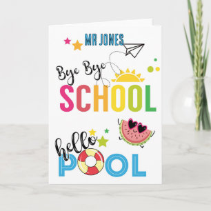 Auf Wiedersehen Schule Hallo Pool Grüße Karte