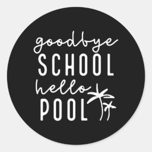 Auf Wiedersehen Schule Hallo Pool Lustige Lehrer S Runder Aufkleber