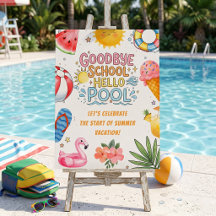 Auf Wiedersehen Schule Hallo Pool Willkommensschil