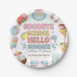 Auf Wiedersehen Schule, Hallo Sommer, Ende der Sch Pappteller