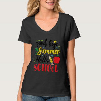 Auf Wiedersehen Sommer Hallo Schule Zurück zur Sch T-Shirt