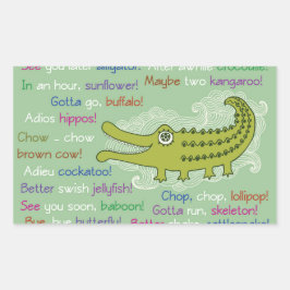 Auf Wiedersehen und Viel Glück von Group, Alligato Rechteckiger Aufkleber