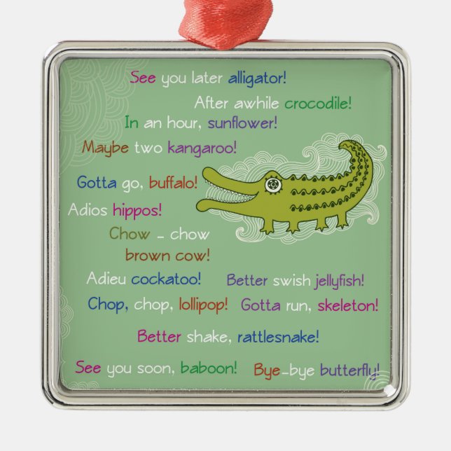 Auf Wiedersehen und Viel Glück von Group, Alligato Silbernes Ornament (Vorne)