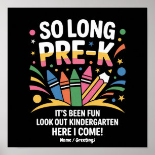 Auf Wiedersehen Vorkindergarten, es war Spaß  Acht Poster