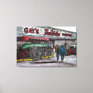 Auf Wiedersehen zu einem Leinwanddruck der