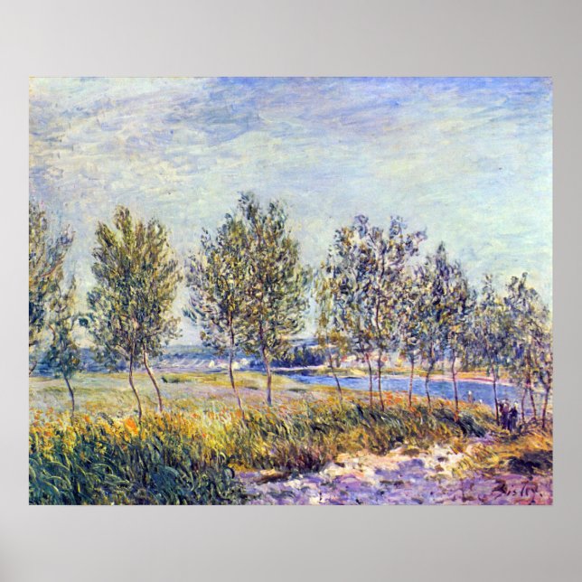 Auf Wiese von Alfred Sisley Poster (Vorne)
