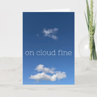 Auf Wolke Fein Lustig Minimalistisch Blauer Himmel Karte