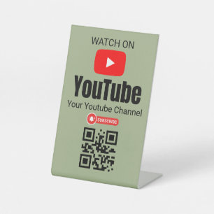 Auf YouTube QR-Code-Schild schauen YouTube Zah Sockelschild