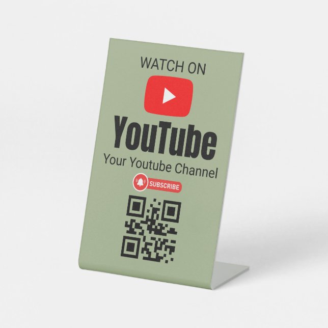 Auf YouTube QR-Code-Schild schauen | YouTube | Zah Sockelschild (Vorderseite)
