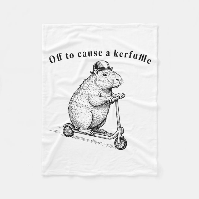 Auf zu einem Tumult, lustiger Murmeltier Roller  Fleecedecke (Vorderseite)