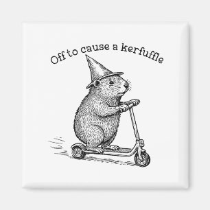 Auf zu einem Tumult, lustiger Murmeltier Roller  Magnet