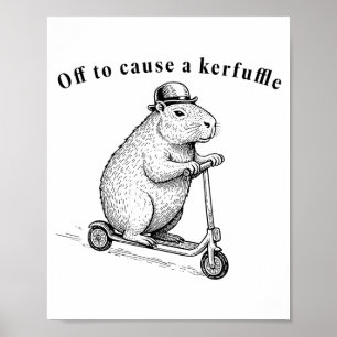 Auf zu einem Tumult, lustiger Murmeltier Roller Poster