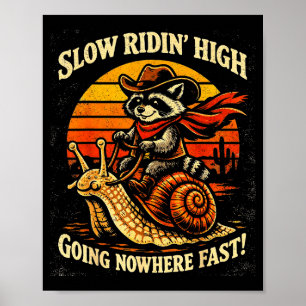 Auf zu einem Tumult Waschbär vintage Poster
