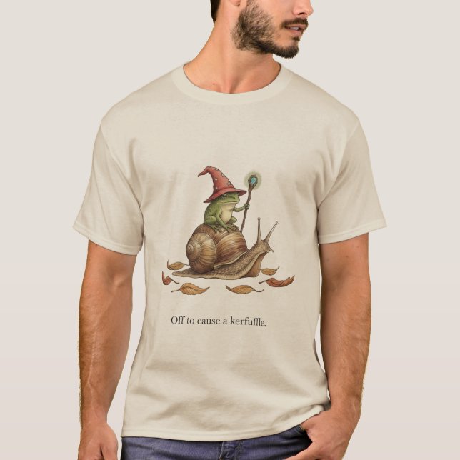 Auf zu einem Wirbel Sarcasm Frosch reitet Schnecke T-Shirt (Vorderseite)