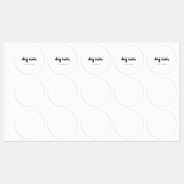 Auf Zuhause bleibe Dies ist die Way Hund Mama Card Etiketten (Blatt)